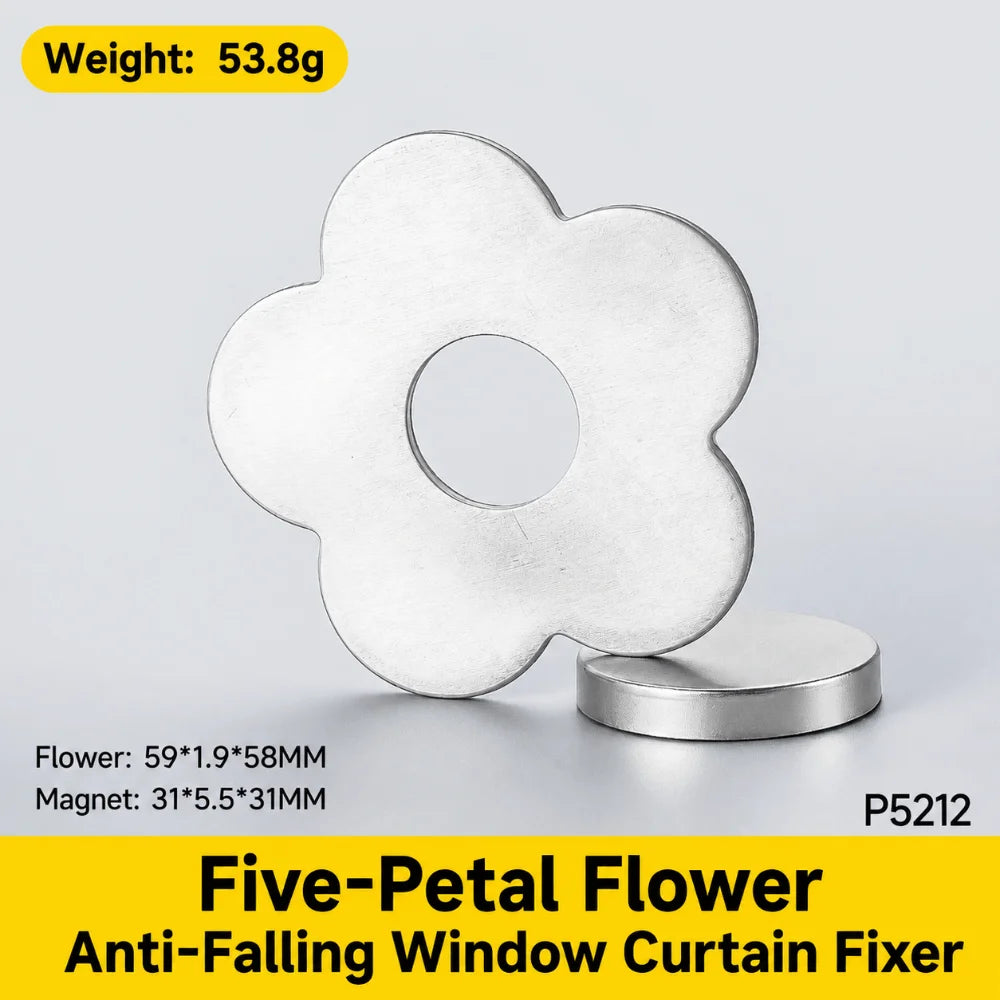 Magnetic Curtain Clip No-Drill Light Block Window Fastener Curtain Clip Richie's Five Petal Flower