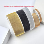 Gold Silver Lurex Glitter Elastic Band 5 Yards | 6–30mm Widths Elastic Trim Band Richie's