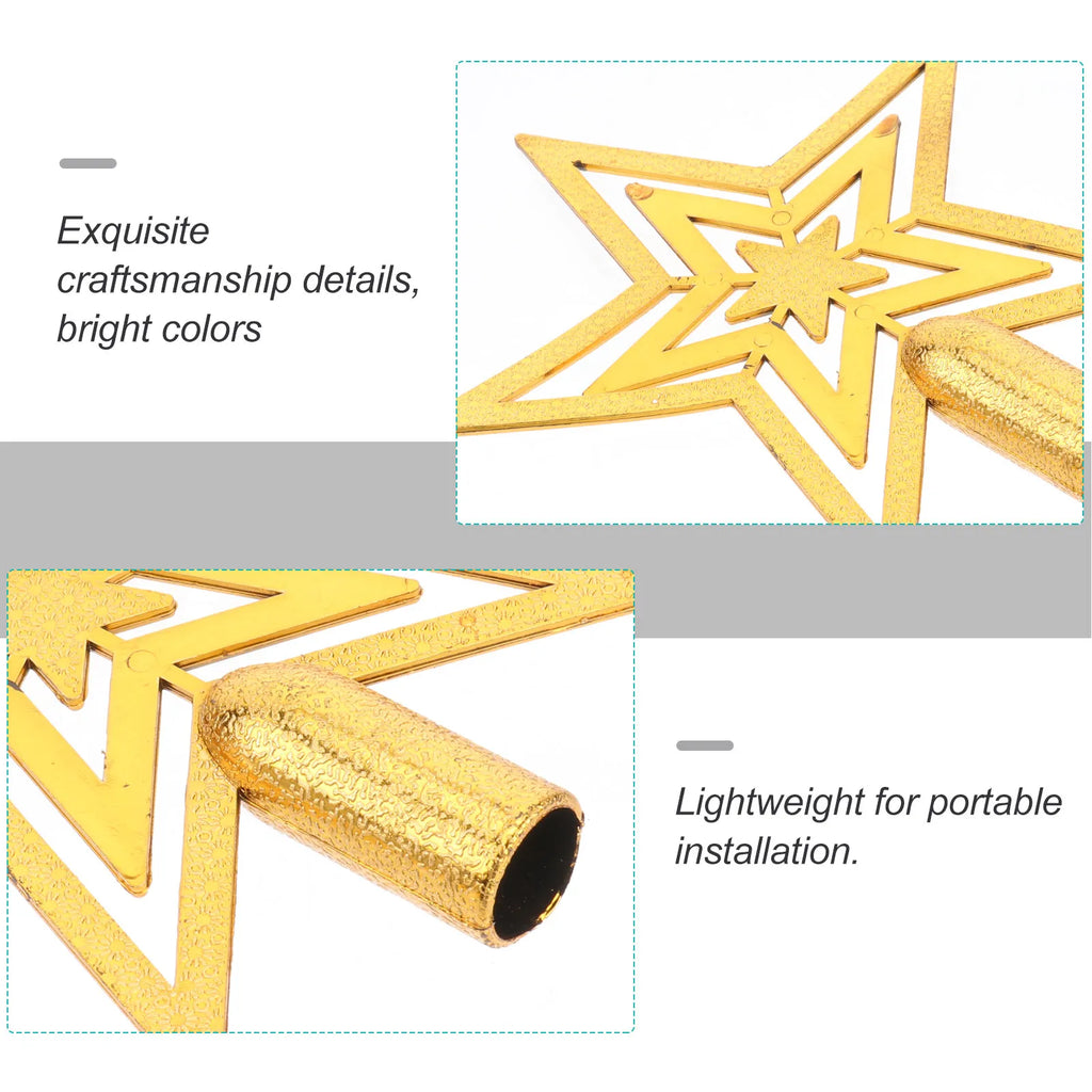 15cm Gold Star Christmas Tree Topper – Fade-Resistant PVC Christmas Tree Topper Richie's