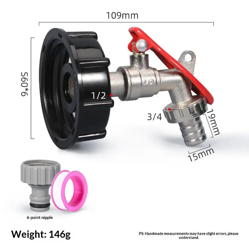 Brass IBC Tank Valve Faucet with Lock – 1/2 Inch Water Tap IBC Tank Valve Richie's A8