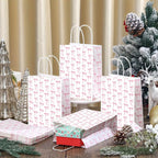 Pink Bow Paper Gift Bags with Handles | Party Favor Bags 6/10pk Paper Gift Bags Richie's