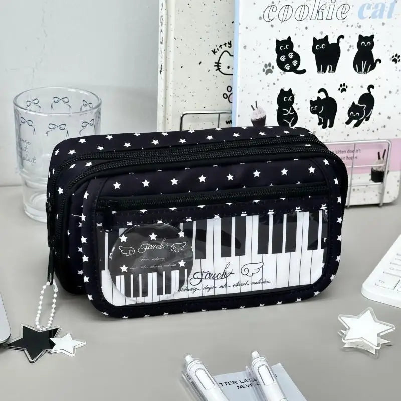 Piano Keyboard Pencil Case – Large Capacity, 3 Compartments Pencil Case Richie's A1