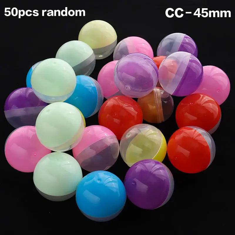 50PCS Refillable Plastic Capsule Balls 28-55MM Party Toy Eggs Capsule Toy Eggs Richie's CC-45MM