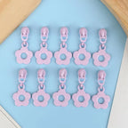 6-Color Flower Zipper Pulls for #3 Nylon Zippers – 10 Pcs Sewing Zipper Pulls Richie's Light purple