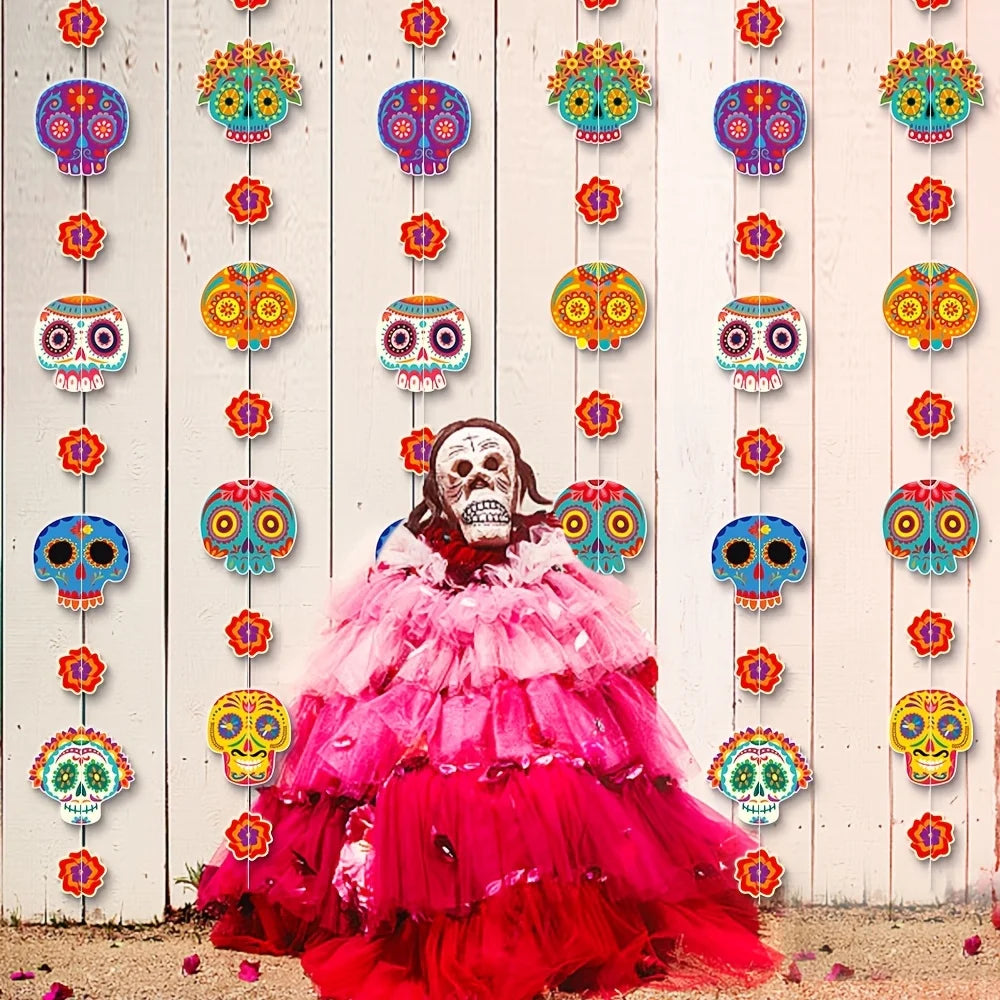Day of the Dead Skull Garland Banner | Día de Muertos Décor Party Garland Décor Richie's