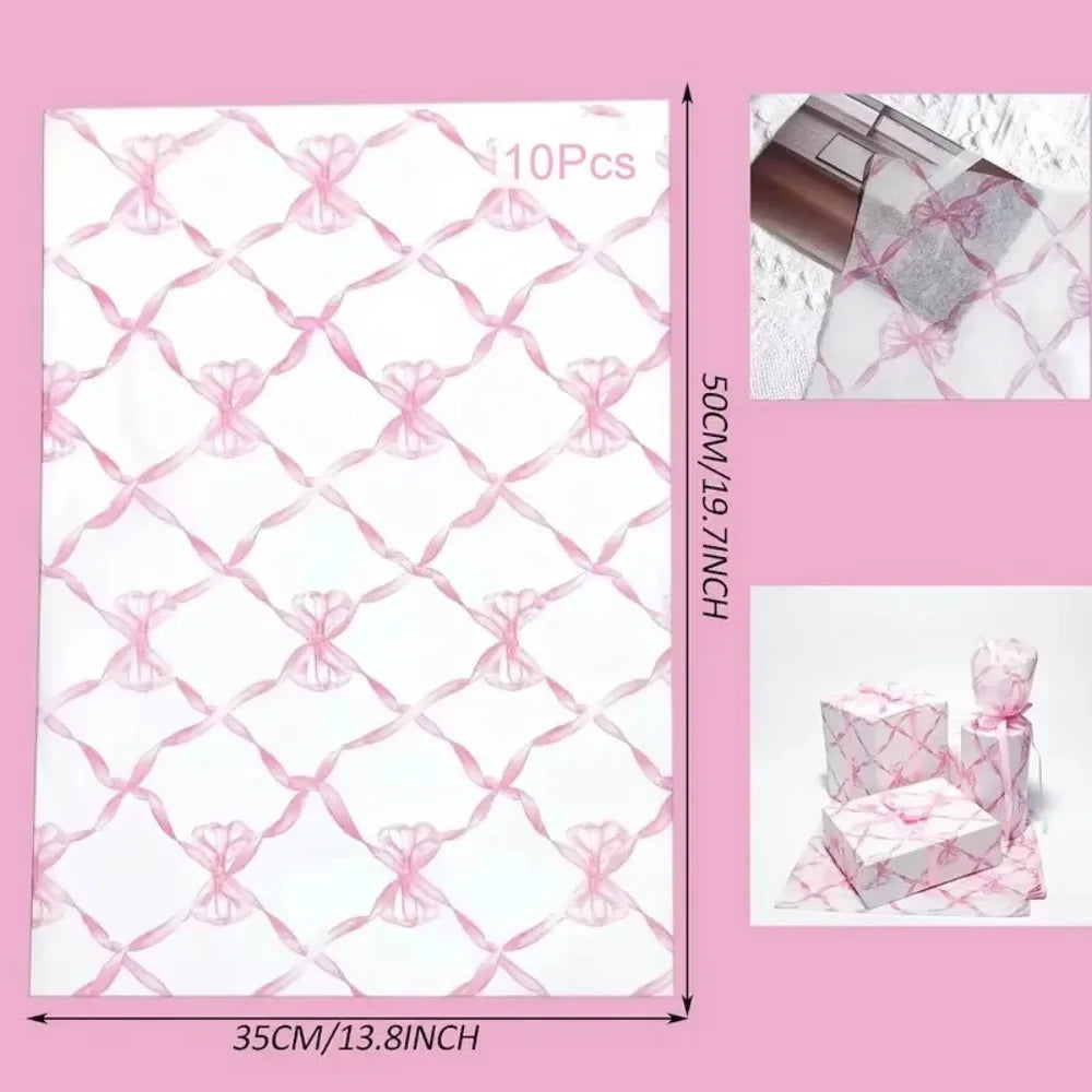10PCS Bowknot Tissue Wrapping Paper Sheets – Floral Gift Wrap Gift Wrapping Paper Richie's