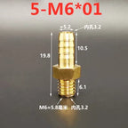 Brass Barb Hose Fittings Male Metric M5 M6 M8 Thread Connector Brass Pipe Fitting Richie's 5mm to M6x1