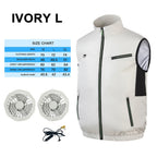 APWIKOGER Cooling Fan Vest – USB Wearable Vest for Summer Outdoor Cooling Fan Vest Richie's Ivory L with fan