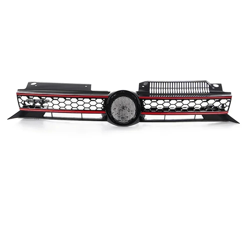 VW Golf 6 MK6 GTI Honeycomb Front Grille 2009–2013 | ABS Front Bumper Grille Richie's Starter Black red