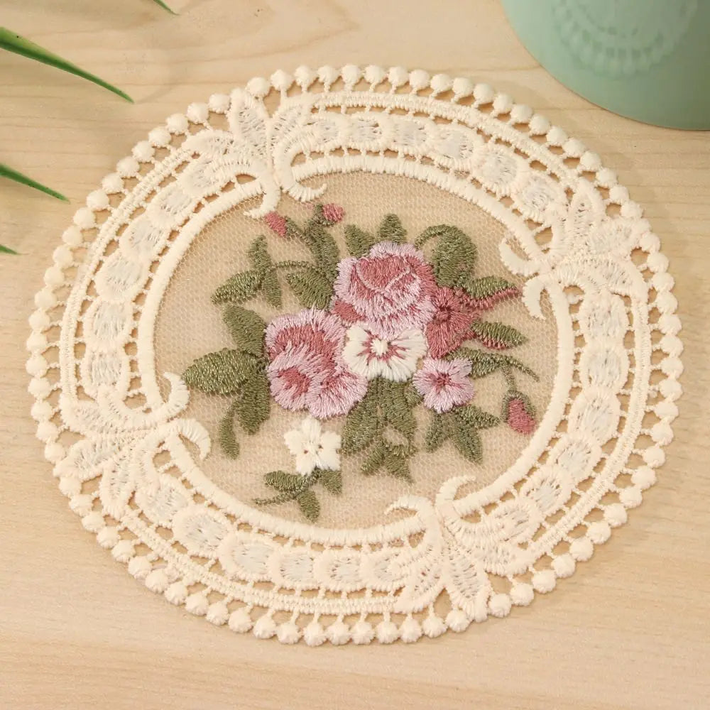 Embroidery Lace Coasters Set of 5 – Fabric Table Mats Fabric Coasters Set Richie's 2 L
