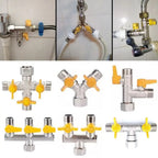 Brass 3-Way Y Diverter Valve 1/2" Hose Barb Shut Off Adapter Brass Diverter Valve Richie's