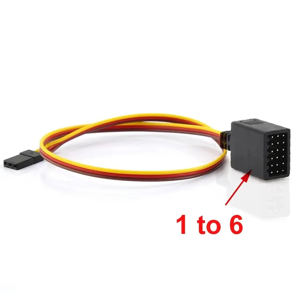 RC Servo Y-Wire Extension Cable 1 to 2/3/4/5/6 | Car Boat Aircraft RC Servo Cable Richie's 1 to 6 No plug