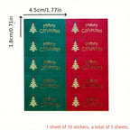 50pcs Vintage Christmas Sealing Stickers Golden Foil Labels Christmas Sealing Stickers Richie's 50pcs
