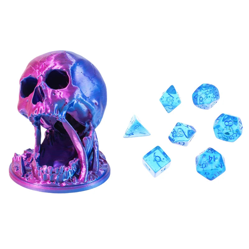 Skull Dice Tower 3D Printed DND | 7-Piece D20 Dice Set Dice Tower Richie's E