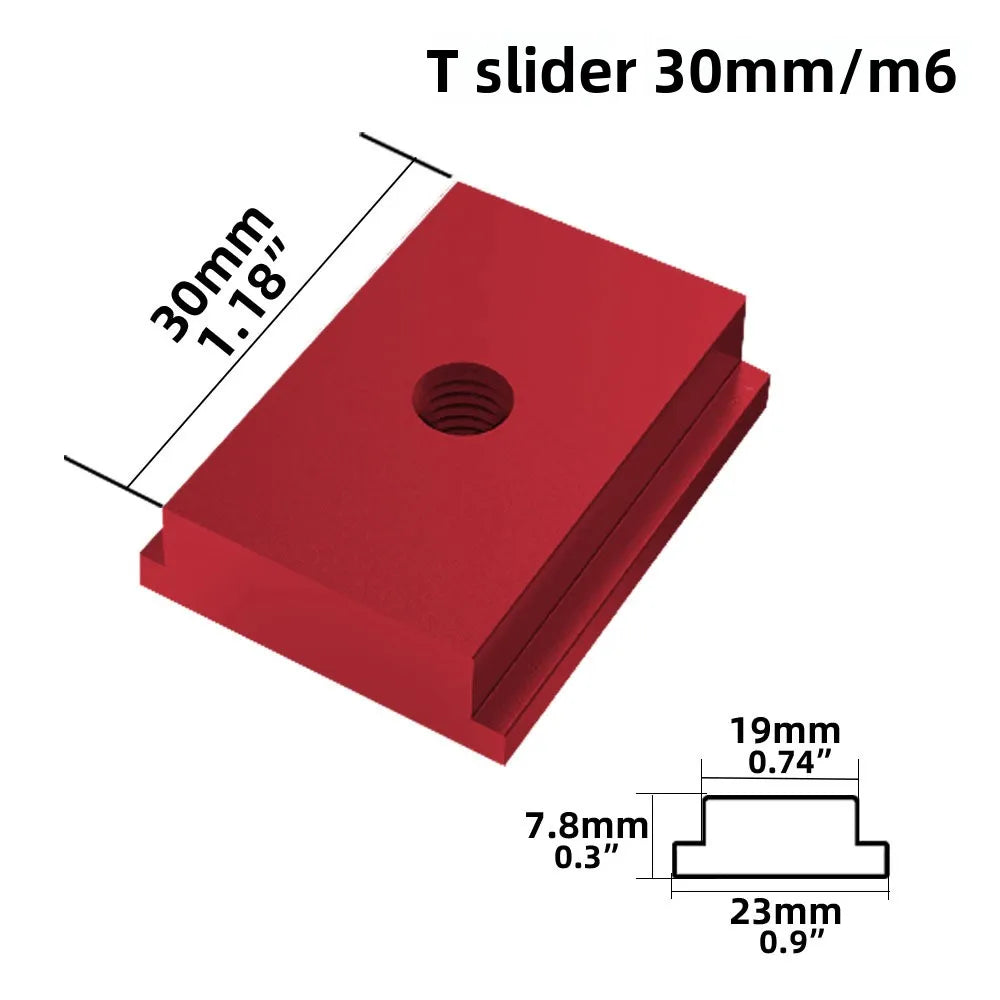 8-Pc T-Track Slider Set M6/M8 Aluminum Alloy Groove Fastener Clamp T-Track Slider Set Richie's Red - M6 slider 8pcs