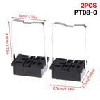 PT08-0 8-Pin Relay Socket Bracket for DIY Electronics (2 Pcs) Relay Socket Bracket Richie's A1