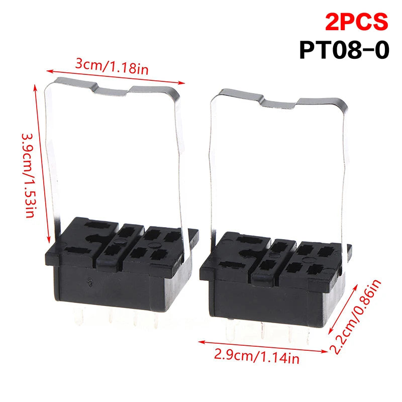 PT08-0 8-Pin Relay Socket Bracket for DIY Electronics (2 Pcs) Relay Socket Bracket Richie's A1