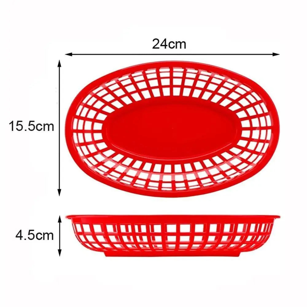 Reusable Oval Plastic Food Serving Basket – Snack & Hot Dog Tray Food Serving Basket Richie's