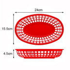 Reusable Oval Plastic Food Serving Basket – Snack & Hot Dog Tray Food Serving Basket Richie's