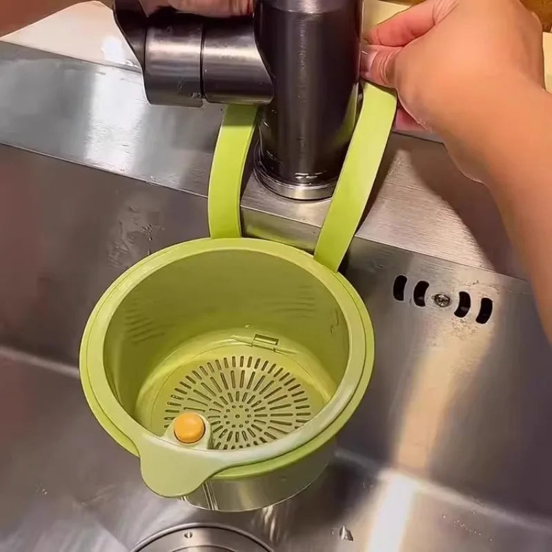 Self-Cleaning Push Sink Strainer Basket with Removable Bottom Sink Strainer Basket Richie's green 1pc