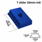 8-Pc T-Track Slider Set M6/M8 Aluminum Alloy Groove Fastener Clamp T-Track Slider Set Richie's Blue - M8 slider 8pcs