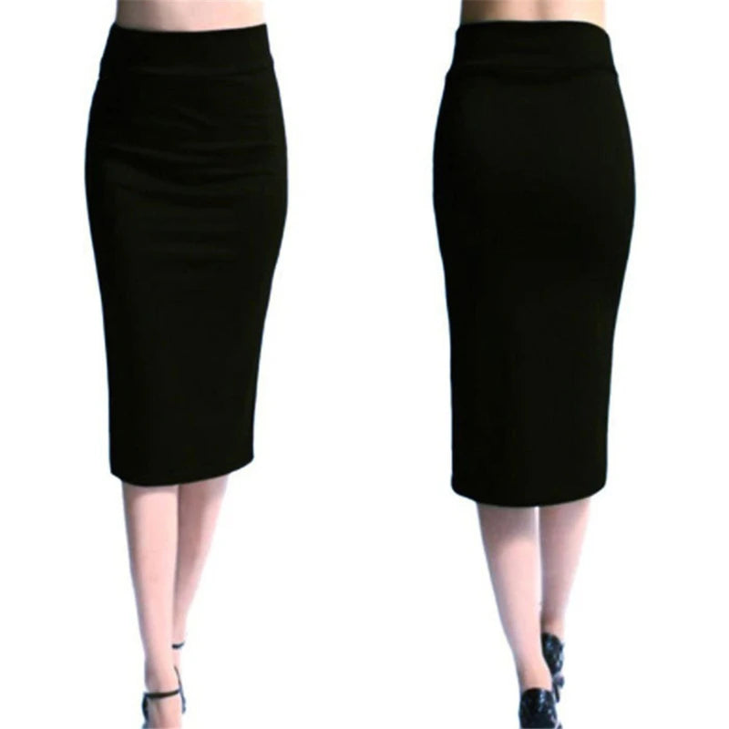 Women's High Waist Bodycon Pencil Skirt – Knee Length Bodycon Pencil Skirt Richie's Black L