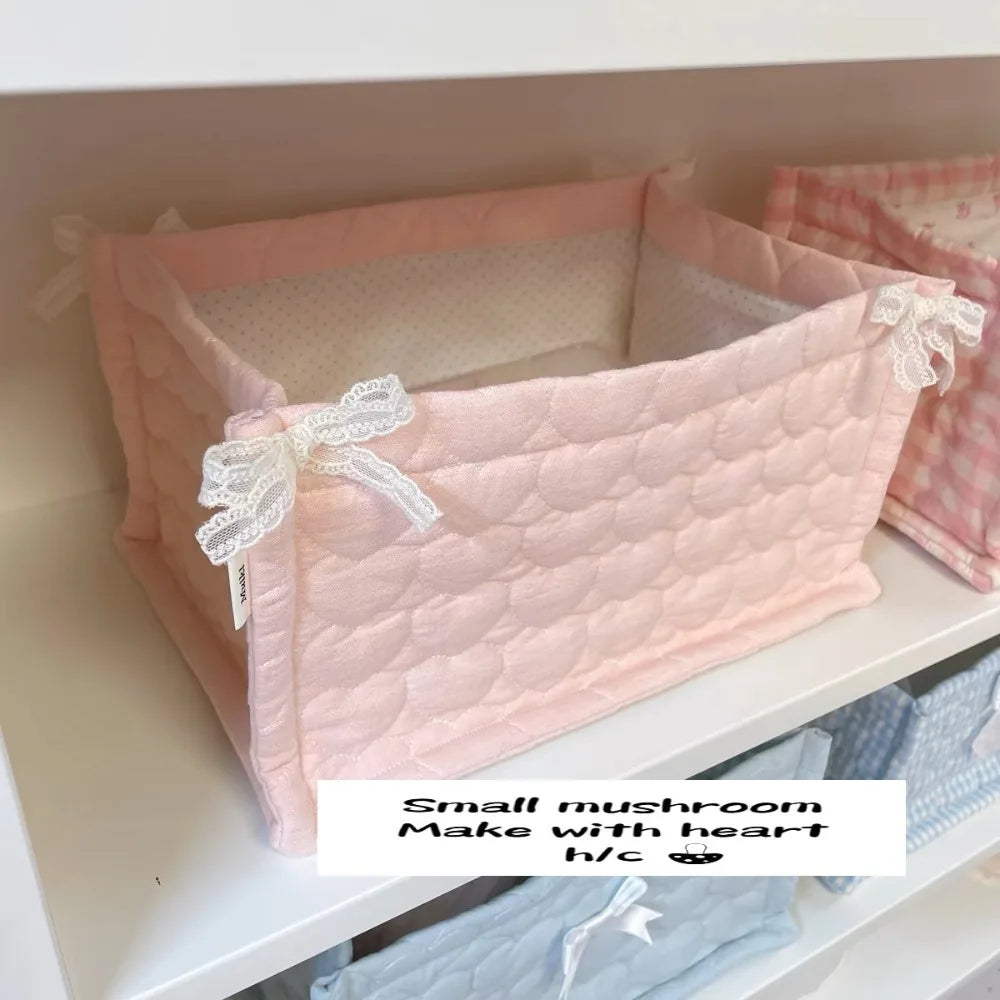 Square Wicker Cotton Storage Basket – Floral Stripe Organizer Storage Basket Richie's