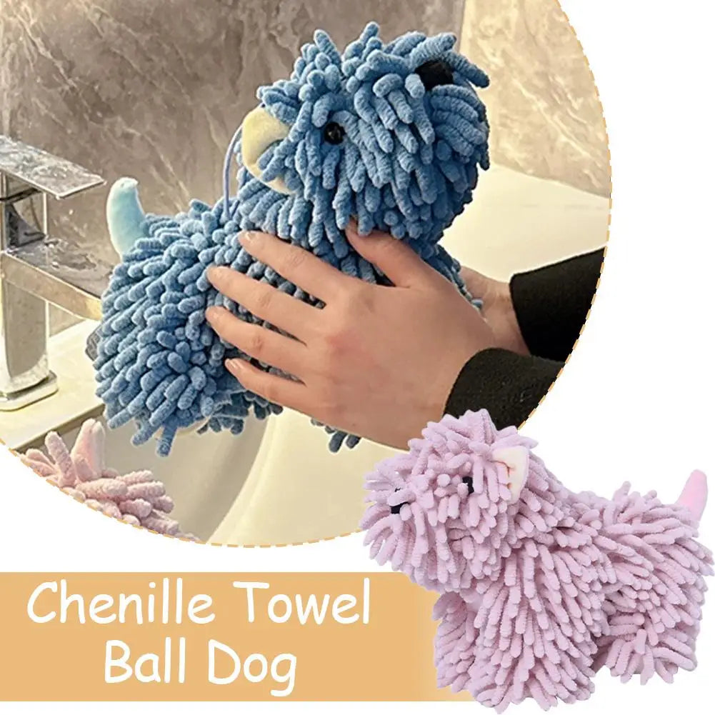 Cute Puppy Chenille Hand Towel – Soft Hanging Towel for Kids Novelty Hand Towel Richie's