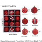 12 Pcs Christmas Ball Ornaments Set – Xmas Tree Décor Gift Christmas Ornament Set Richie's Red 1 Set