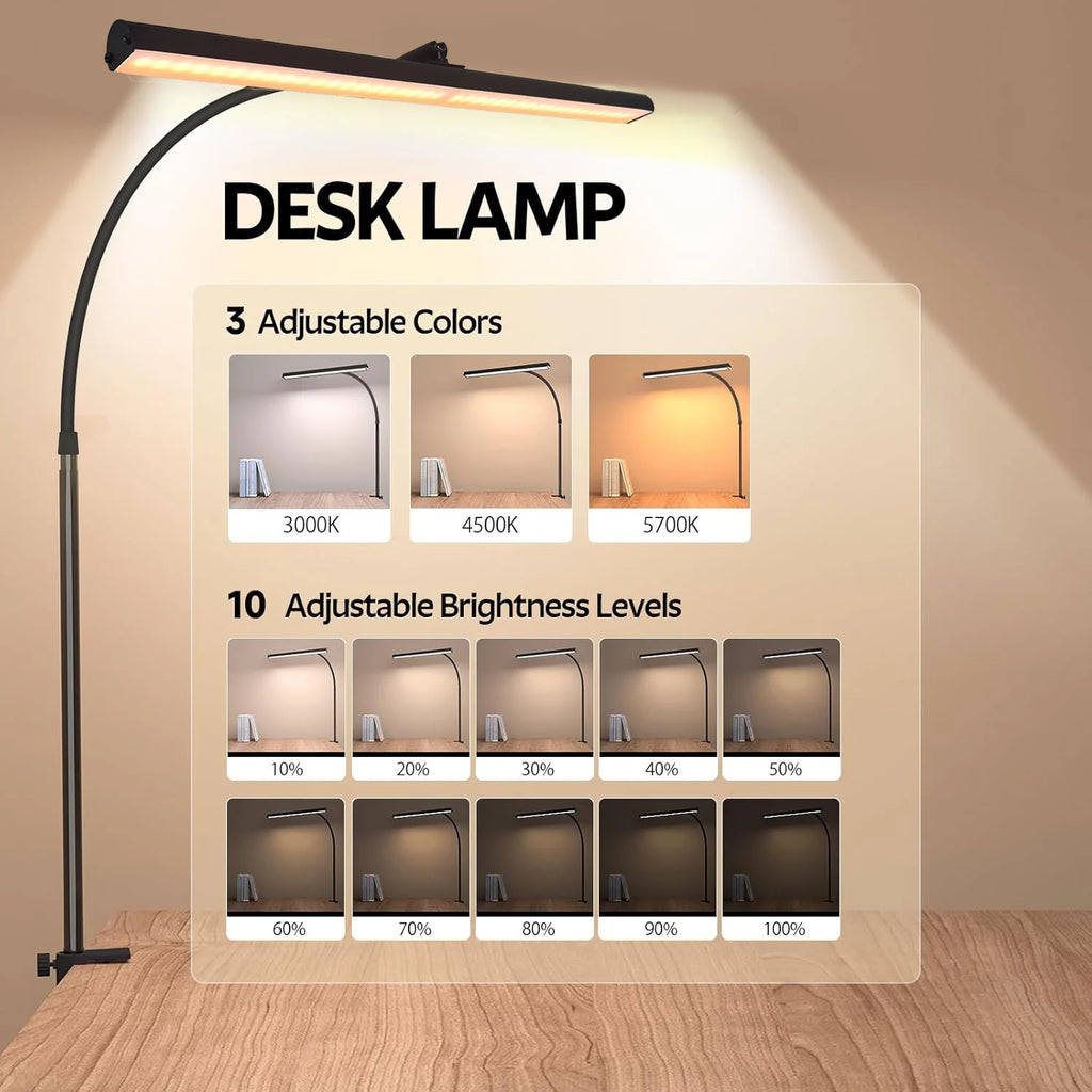 KEBINCPLED Clip-On USB LED Anti-Glare Desk & Reading Lamp Clip-On LED Desk Lamp Richie's
