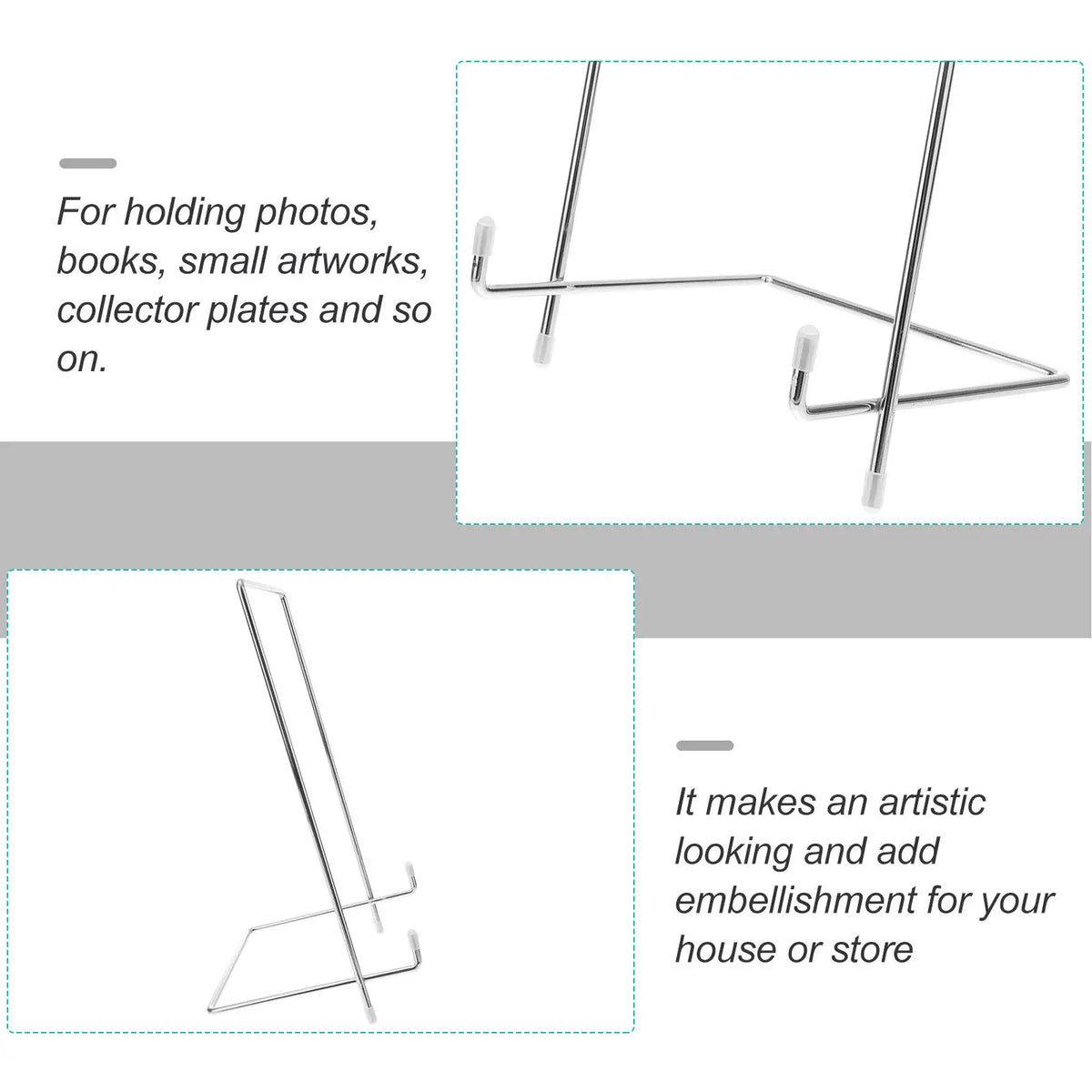 XXL Heavy Duty Iron Metal Display Stand – Silver A-Frame Easel Metal Display Stand Richie's