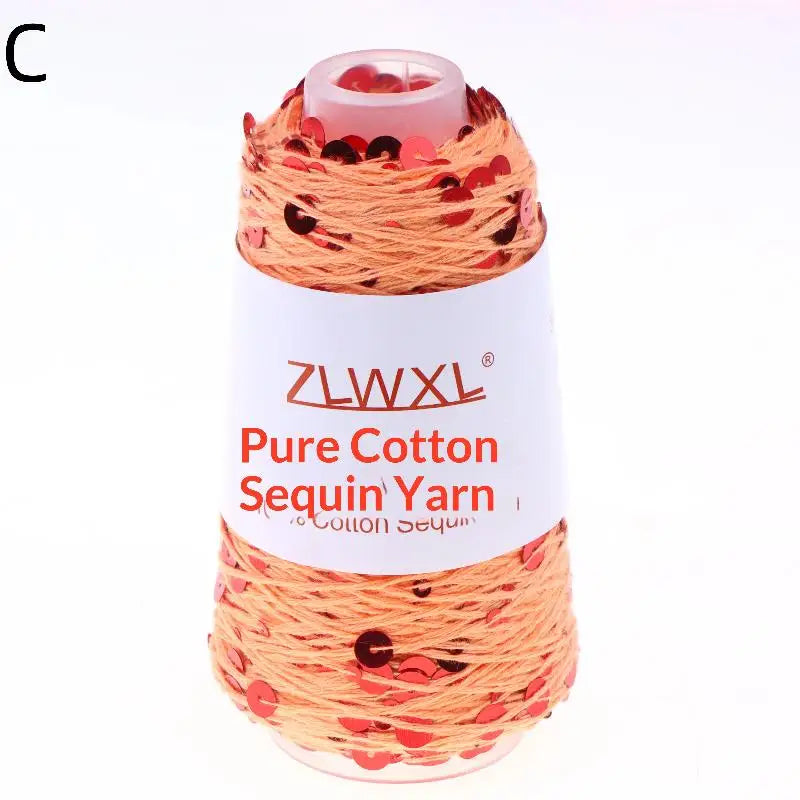 Sequin Cotton Yarn 50g Ball – Glitter Knitting Thread for DIY Craft Yarn Richie's C