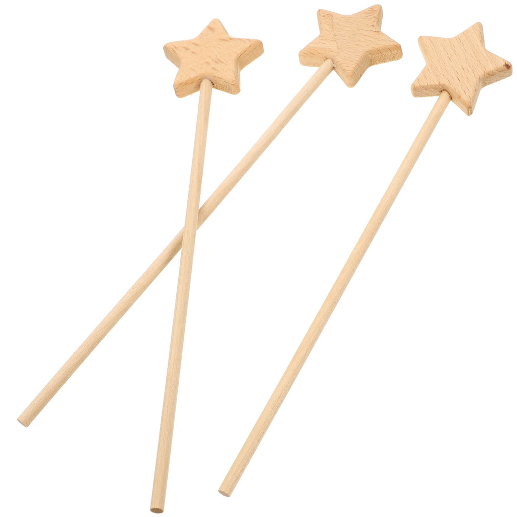 3-Pack Unfinished Wooden Fairy Star Wands – DIY Kids Craft Kit DIY Craft Wand Richie's