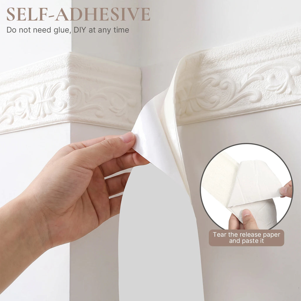 3D Foam Peel & Stick Wall Molding Trim 10M – Crown Border Wall Molding Trim Richie's