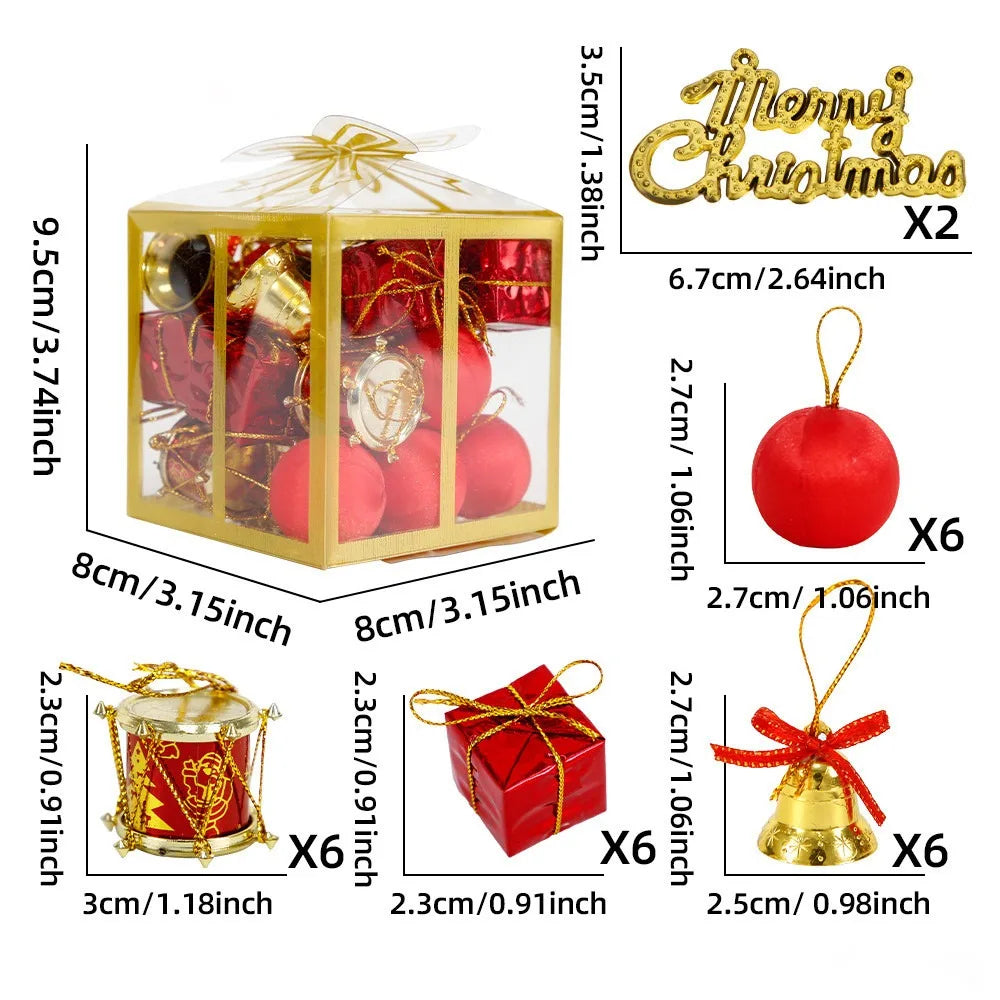 26/32 Pcs Multicolor Christmas Ornaments – Balls, Bells & Gift Boxes Christmas Ornament Set Richie's 26PCS-Blue