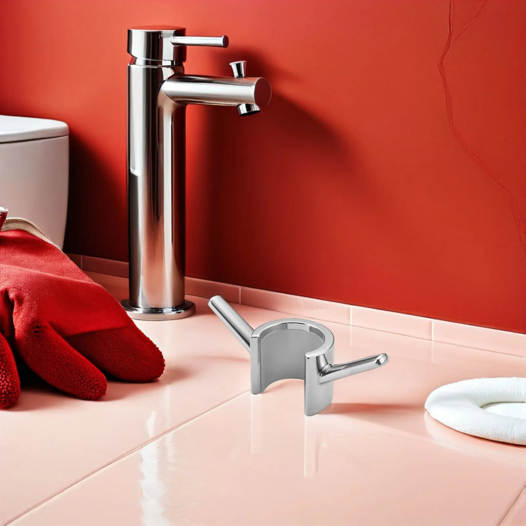 No-Drill ABS Shower Rod Towel Hook – Rustproof Electroplated Shower Rod Hook Richie's