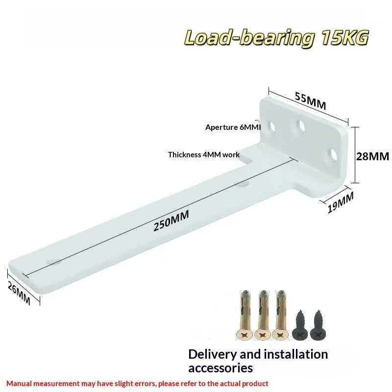 L-Shape Metal Shelf Brackets Wall Mount Support Rack with Screws Metal Shelf Bracket Richie's White 26x250mm
