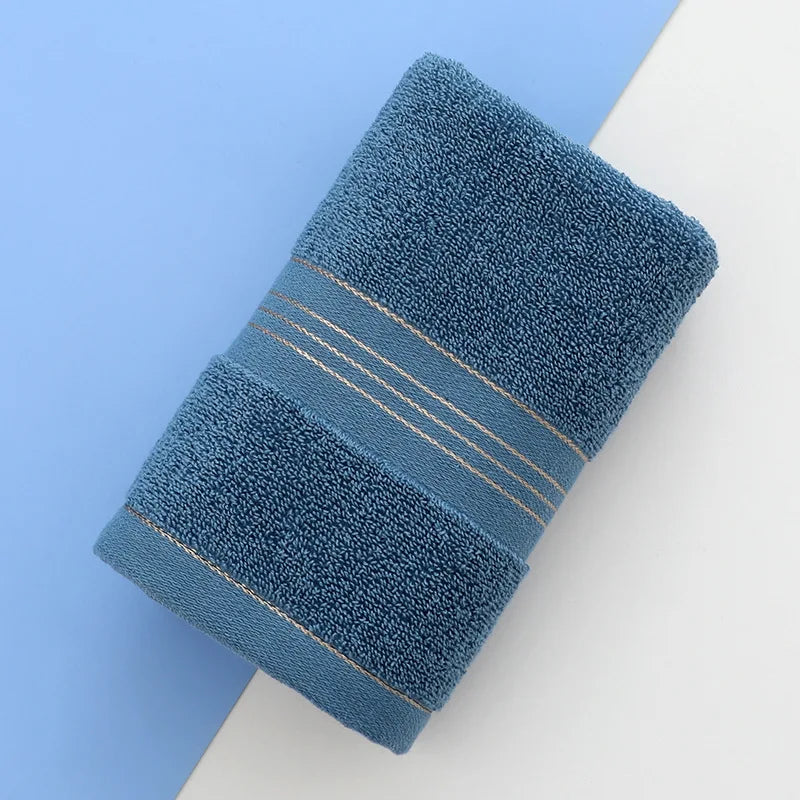 Thickened 100% Cotton Towel – Soft, Absorbent, Skin-Friendly Cotton Bath Towel Richie's blue 1pc 35x75cm