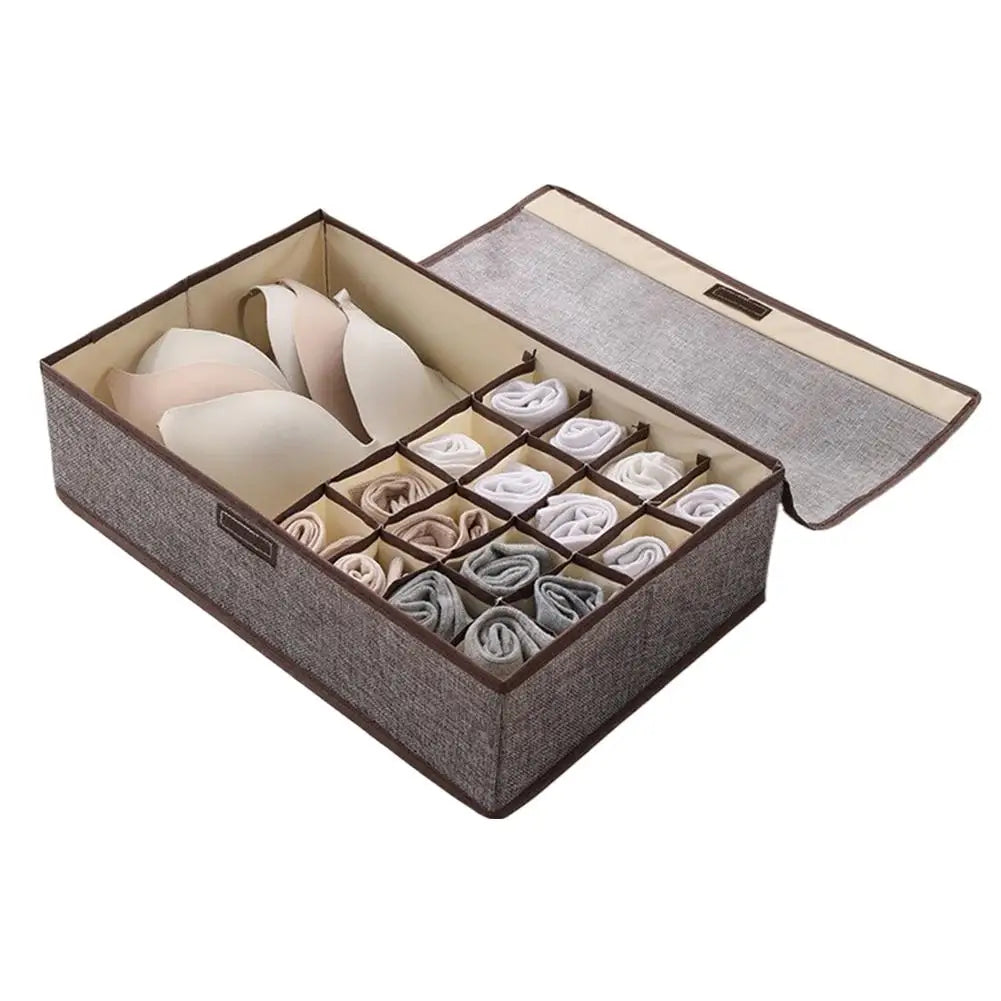 Foldable Underwear & Socks Drawer Organizer Storage Box Drawer Storage Organizer Richie's Gray