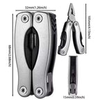 Folding Multi-Tool Pliers – Stainless Steel Camping Survival Kit Multi-Tool Pliers Richie's Silver Small 4 inches