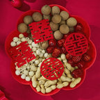 Chinese Red Festive Serving Tray – Wedding & Banquet Plate Decorative Serving Tray Richie's