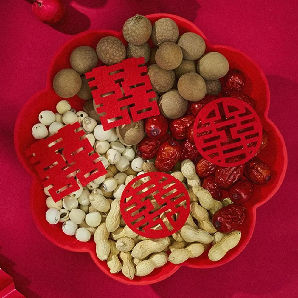 Chinese Red Festive Serving Tray – Wedding & Banquet Plate Decorative Serving Tray Richie's
