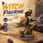 Brass Flying Witch Figurine | Gothic Vintage Desk Ornament Decorative Figurine Richie's