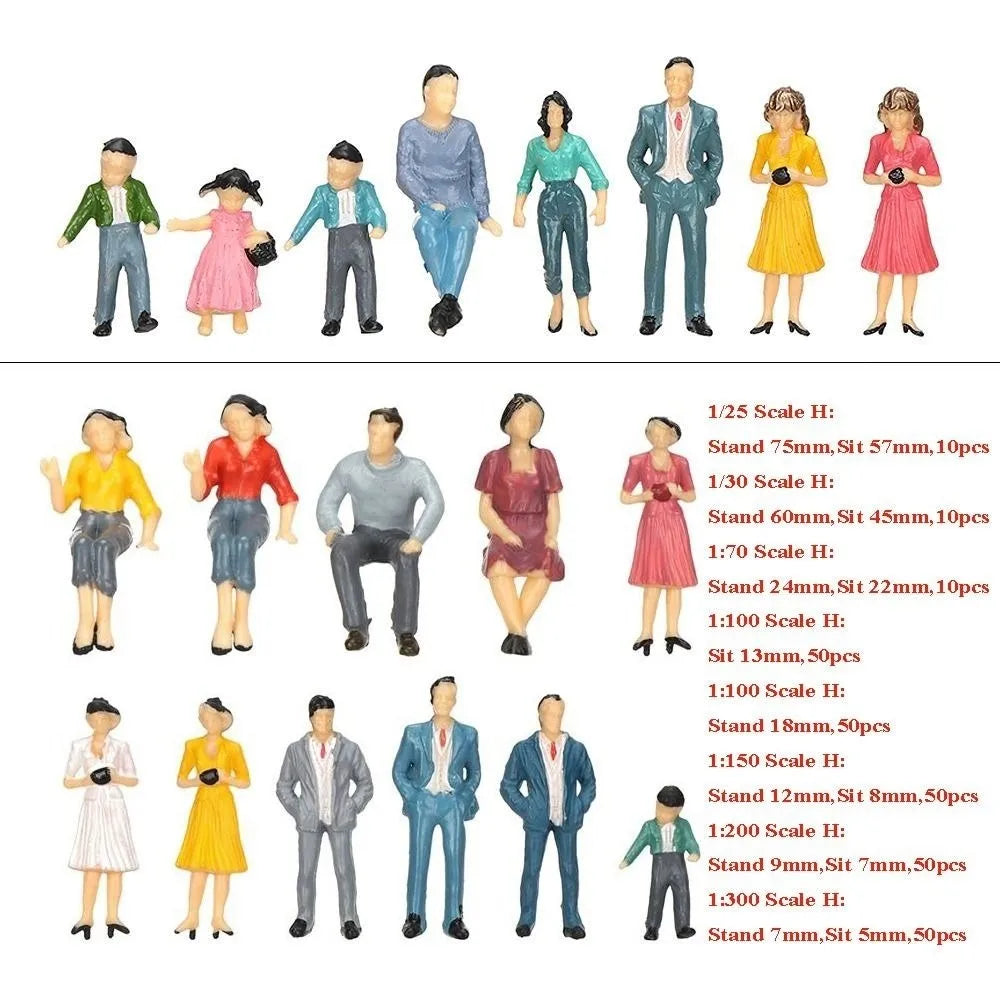 Scale Model People Figures 1:25–1:300 Mixed Poses 10/50pcs Model Miniature Figures Richie's