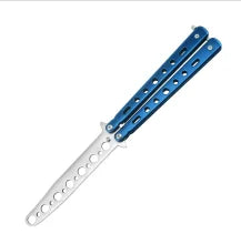 Stainless Steel Butterfly Trainer Knife – Balisong Flip Practice Butterfly Knife Trainer Richie's Blue