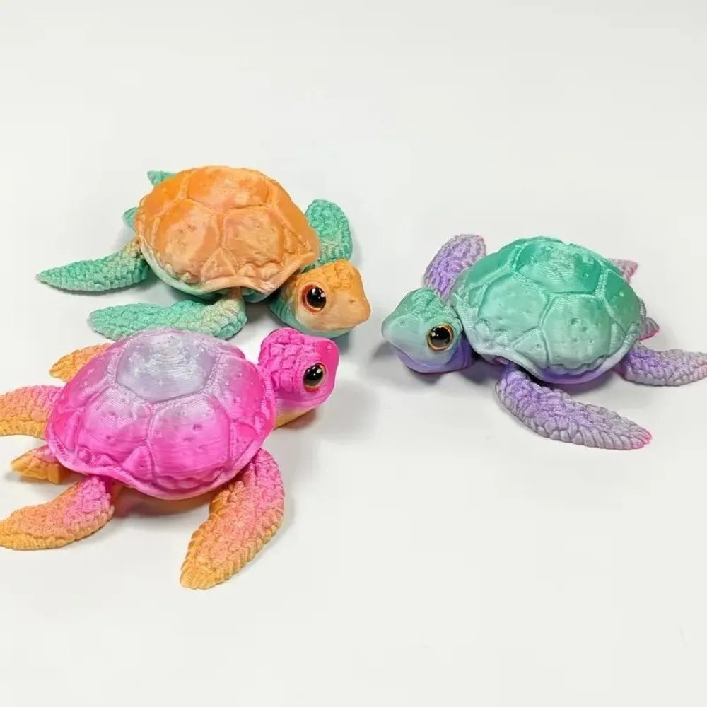 3D Printed Turtle Ornament – Colorful PLA Desktop Statue 8.5cm Desktop Figurine Richie's
