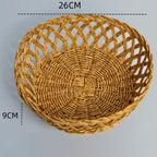 Hand-Woven Rattan-Style Round Fruit Basket & Storage Organizer Woven Storage Basket Richie's