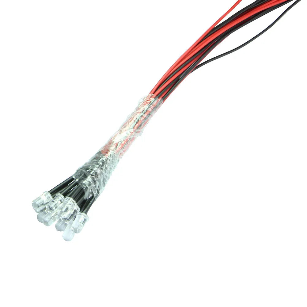 50Pcs Prewired 5mm LED Diode Lights 5 Colors 12V Car DIY Kit Prewired LED Kit Richie's