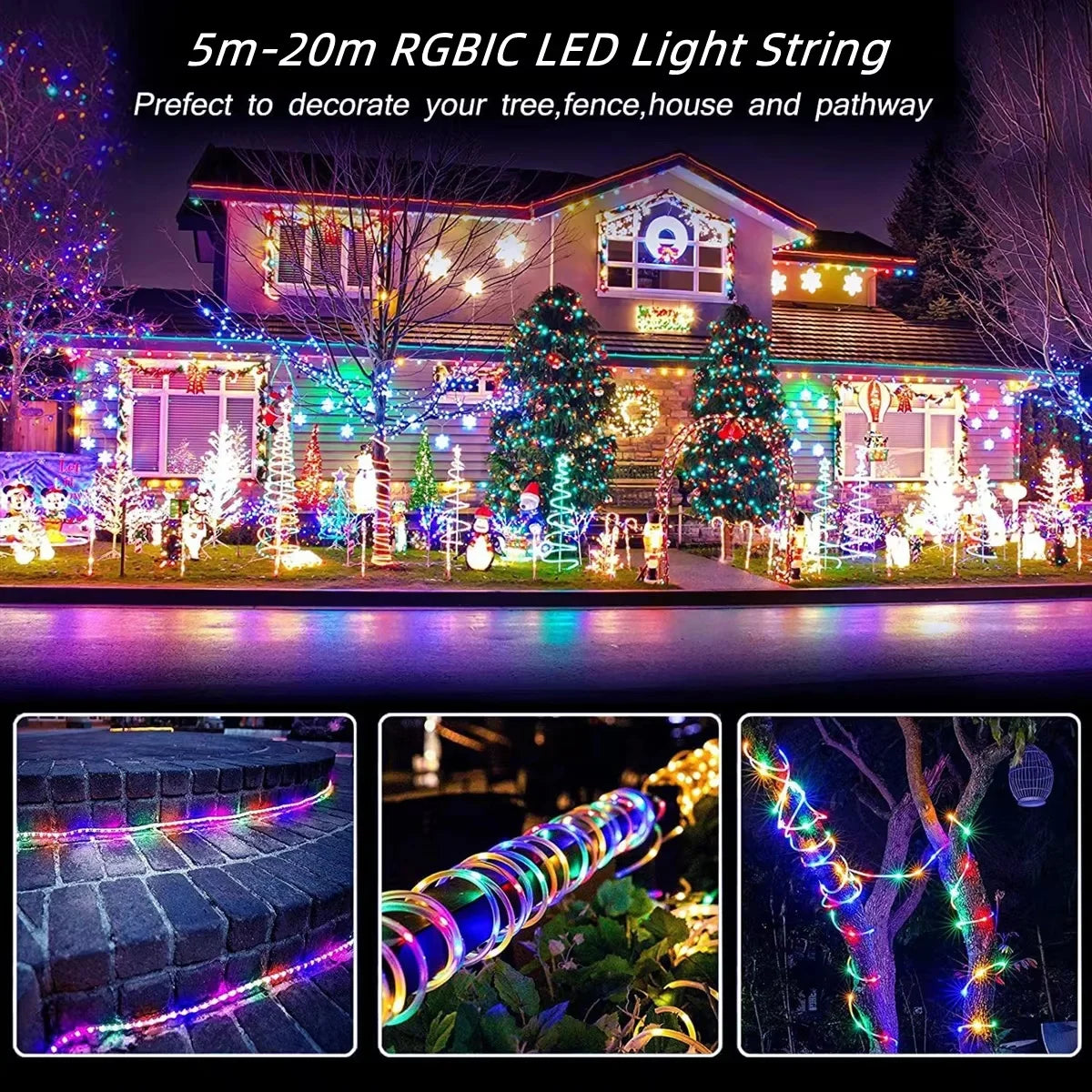 20M USB RGB Fairy Lights Bluetooth App Control – LED String LED String Lights Richie's