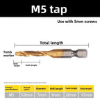 HSS Titanium Tap Drill Bit All-in-One Machining Tool Set 1–6pc Tap Drill Bit Set Richie's M5